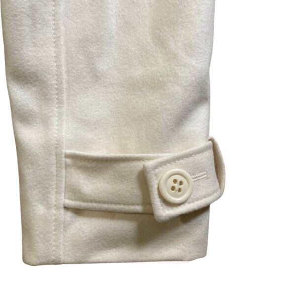Guess Trench Coat NWOT Wool Off-White Lined Double Breasted w Collar, size XL - Picture 5 of 13